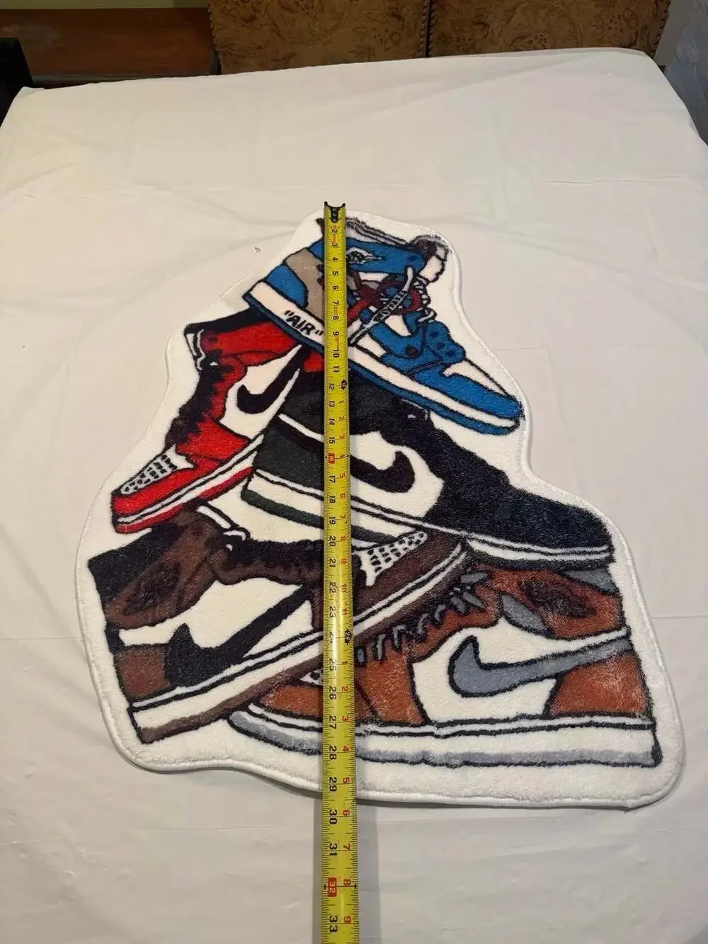 Tufted Sneaker Stack Area Rug featuring Air Jordan 1 Designs